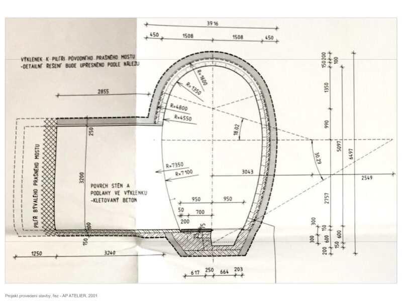 Průchod valem Prašného mostu