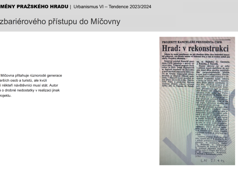 Úprava bezbariérového přístupu do Míčovny