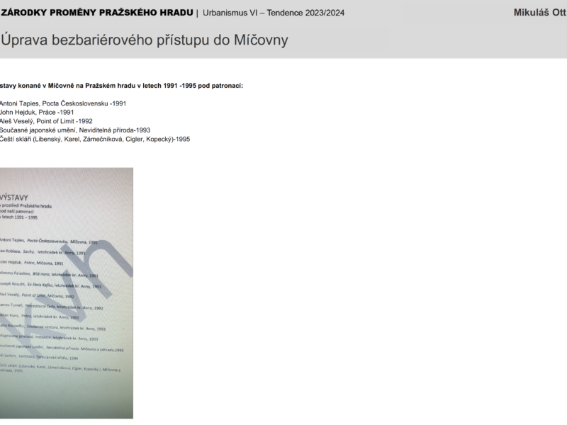 Úprava bezbariérového přístupu do Míčovny