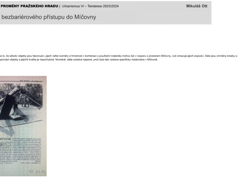 Úprava bezbariérového přístupu do Míčovny